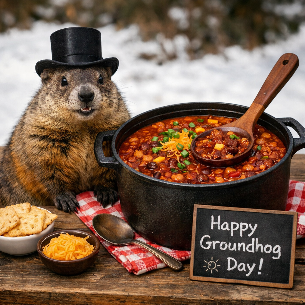 Groundhog Chili on a Maine Winter Night