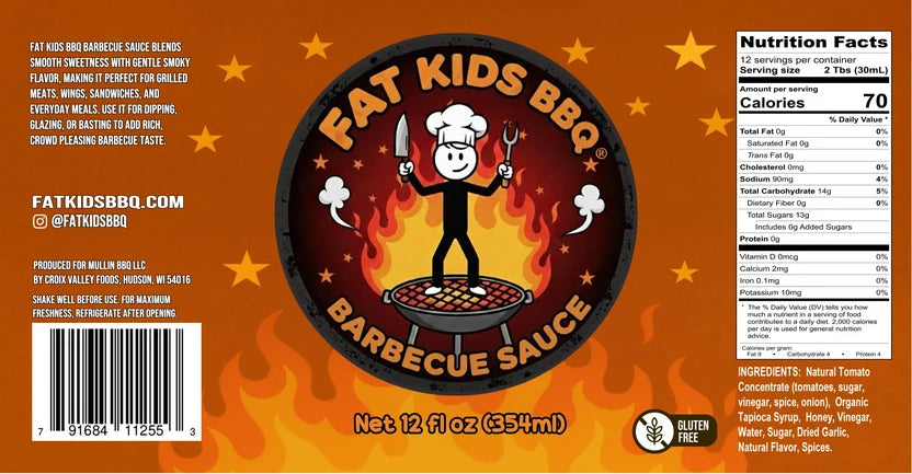 Fat Kids Sweet & Smokey BBQ Sauce 12 oz