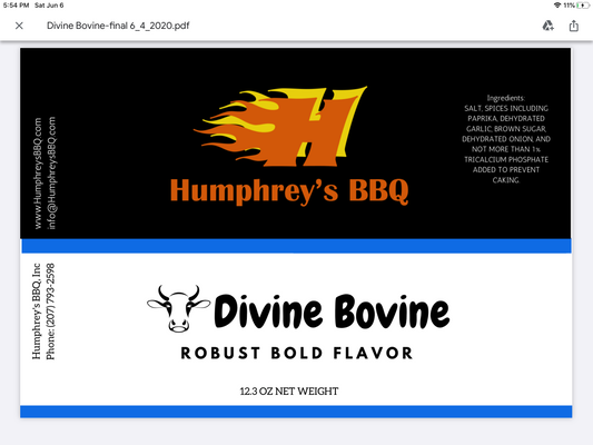 Humphrey's Rub - Divine Bovine